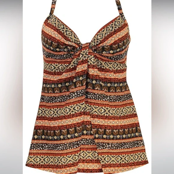 Miraclesuit Zwina Gala Swim Tankini Top - Size 8 -  NEW - Picture 3 of 15